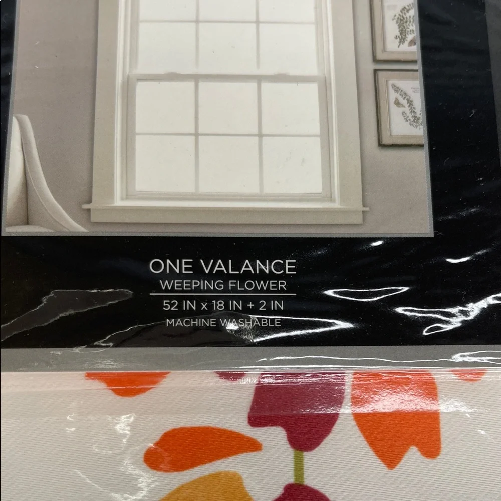 Floral Valance Curtains 52x18 Set
